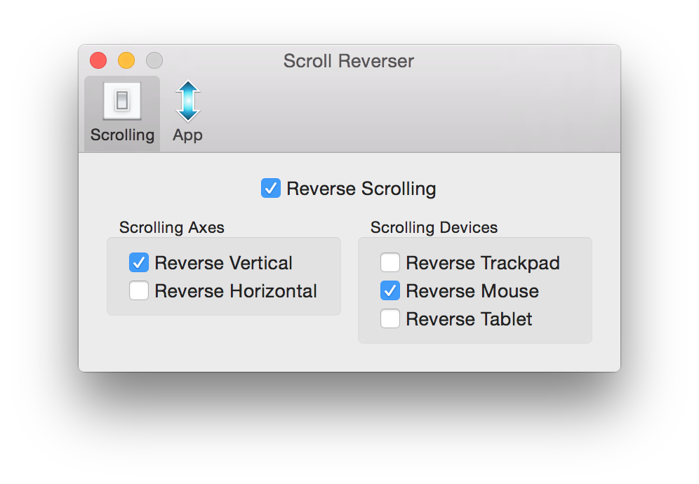 Scroll Reverser 配置